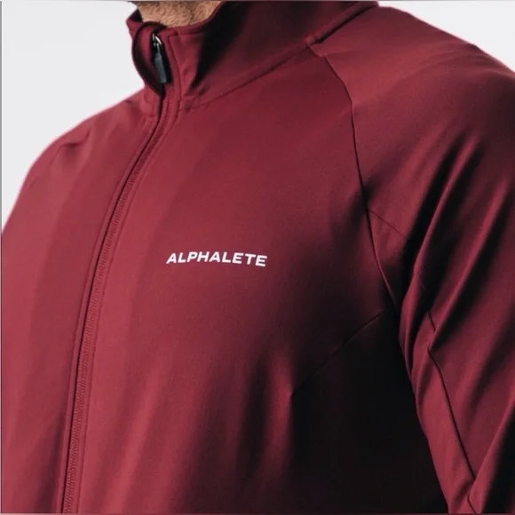 Alphalete Full Zip Track Jacket Sweatshirt Burgundy Red Men’s Size XL - Picture 8 of 8
